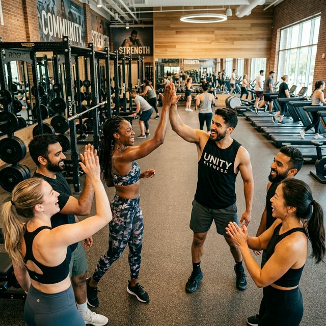 Comunidad en un gimnasio moderno